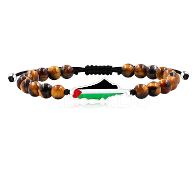 Palestine Map 304 Stainless Steel Enamel Link Bracelets FS-WGEA228-17-1
