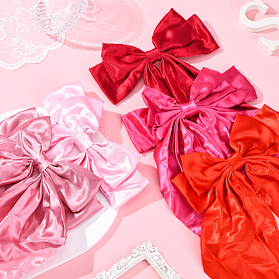 5Pcs 5 Colors Bowknot Polyester Hair Barrettes PHAR-SP0001-18A-1