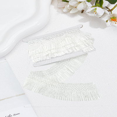 2.5Yards Satin Elastic Pleated Lace Trim OCOR-LP0003-29A-1