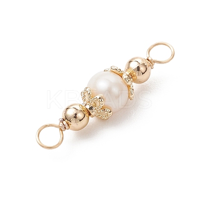 Natural Cultured Freshwater Pearl Potato Links Connector Charms PALLOY-JF04754-1
