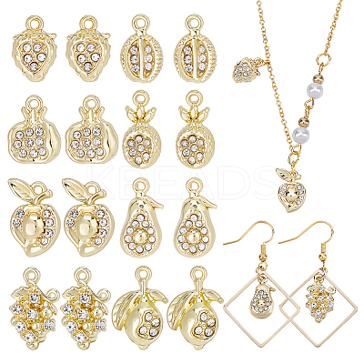 16Pcs 8 Style Rack Plating Alloy Charms FIND-CA0006-28-1