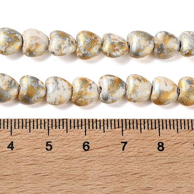Spray Printed Synthetic Turquoise Beads Strands TURQ-P002-01A-06-1