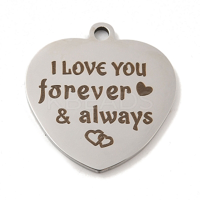 Non-Tarnish Valentine's Day 201 Stainless Steel Pendants STAS-L079-24P-01-1