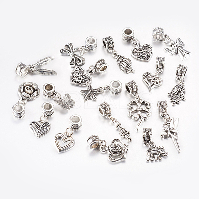 Tibetan Style Alloy European Dangle Charms PALLOY-F199-42AS-1