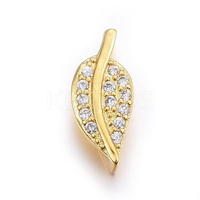 Brass Micro Pave Cubic Zirconia Slide Charms ZIRC-G147-16-NR-1