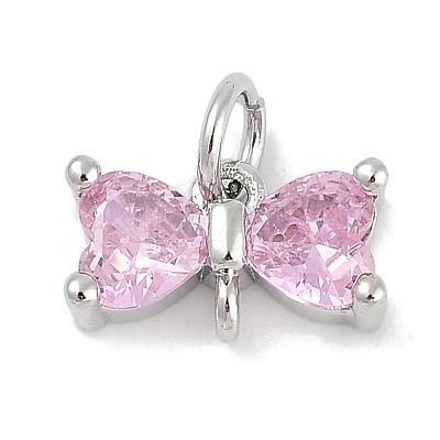 Rack Plating Brass Micro Pave Cubic Zirconia Links KK-Q028-14P-1