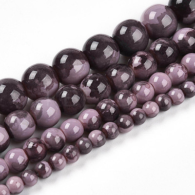 Baking Paint Glass Beads Strands DGLA-N003-10mm-C09-1