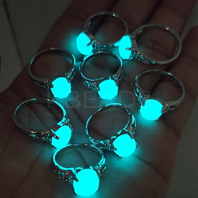 Synthetic Luminous Stone Oval Finger Ring LS-LUMI-PW0001-116-1