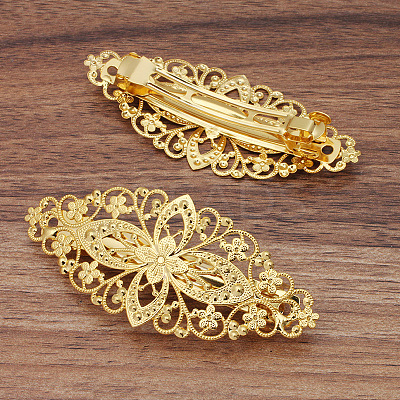 Brass Hair Barrettes OHAR-PW0001-199AB-1