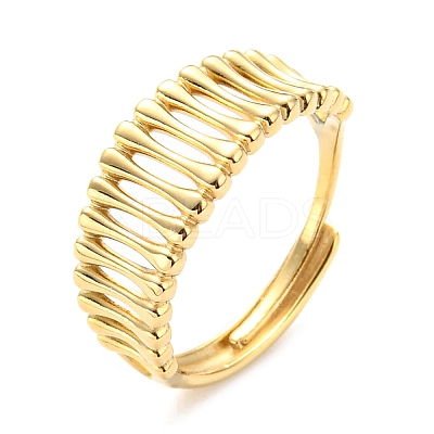 304 Stainless Steel Hollow Adjustable Ring for Women RJEW-C016-07G-1