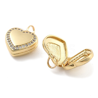 Brass Pave Clear Cubic Zirconia Pendants KK-U009-11D-G-1