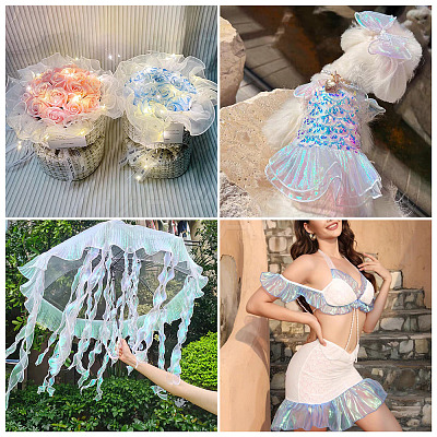 5 Yards Polyester Ruffled Ribbon OCOR-TA0004-06G-1