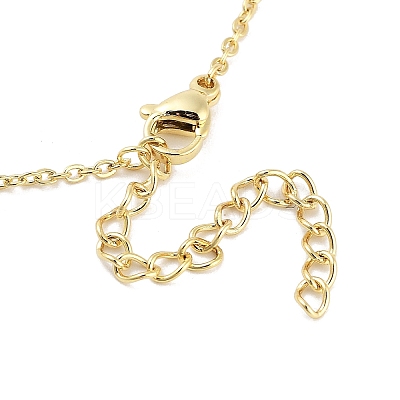 Brass Micro Pave Clear Cubic Zirconia Pendant Necklaces NJEW-Z035-02B-G-1
