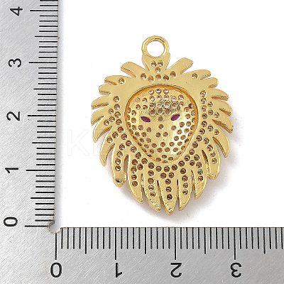 Rack Plating Brass Micro Pave Clear Cubic Zirconia Pendants KK-G515-66G-01-1