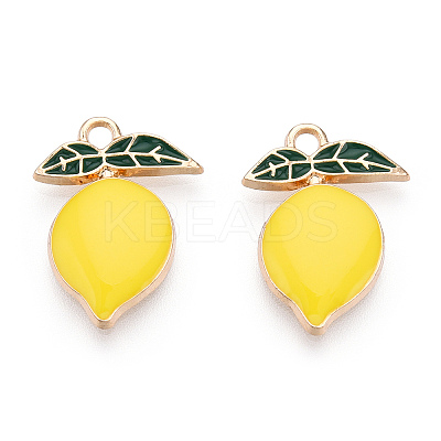 Golden Plated Alloy Enamel Pendants ENAM-T009-97-RS-1
