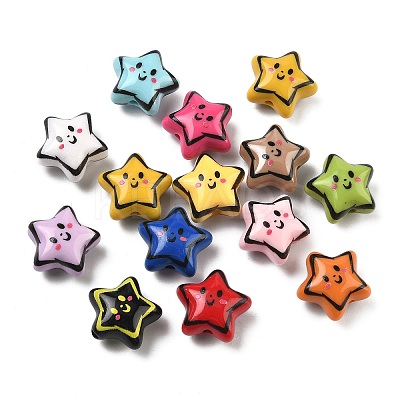 Printed Opaque Acrylic Beads MACR-L016-07-1
