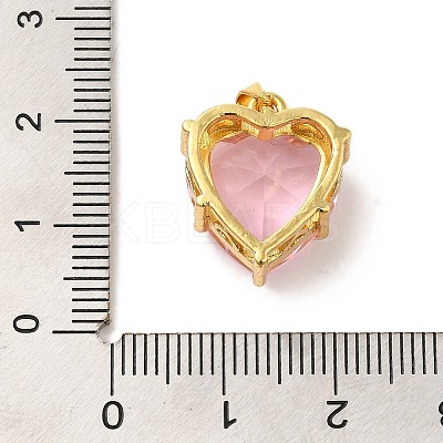 Golden Brass Micro Pave Cubic Zirconia Pendants KK-C072-37G-03-1