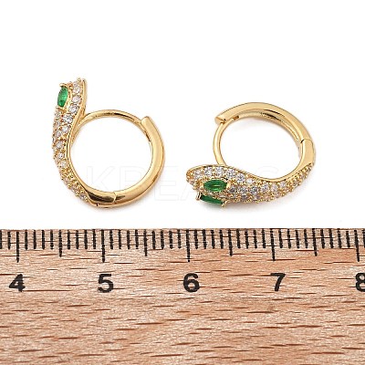 Brass Cubic Zirconia Hoop Earrings EJEW-D301-05G-02-1