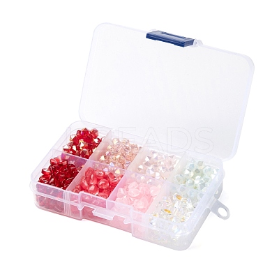 560Pcs 8 Style Transparent Spray Painted & Electroplate Transparent  Glass Beads GLAA-LS0001-07-1
