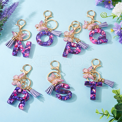 Resin Butterfly Pendant Keychains KEYC-TAC0034-03T-1