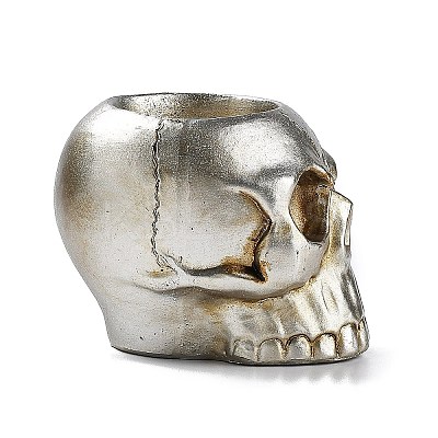 Halloween Skull Resin Candle Holders DJEW-R009-01-1
