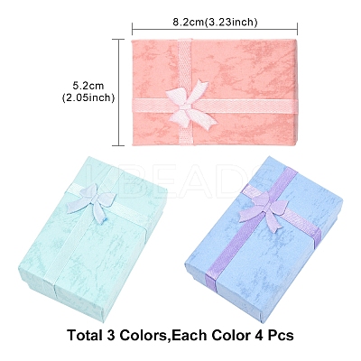 12Pcs 3 Colors Cardboard Paper Necklace Boxes CON-FS0001-18-1