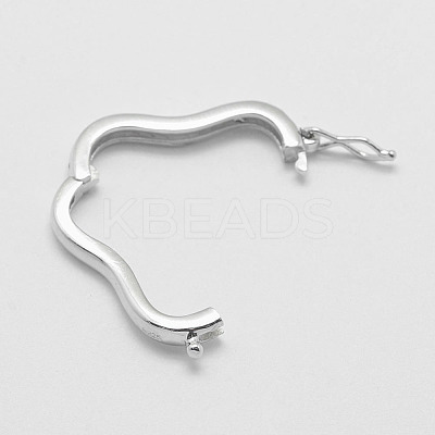 Anti-Tarnish Rhodium Plated 925 Sterling Silver Twister Clasps STER-E056-025P-1