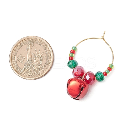 Christmas Iron Bell Wine Glass Ornaments HJEW-MZ00306-1