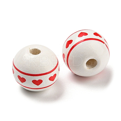 Printed Wood Beads WOOD-A022-01F-1