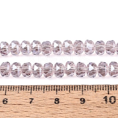 Electroplate Transparent Glass Beads Strands EGLA-N022-05B-C05-1