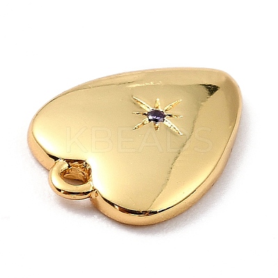 Brass Micro Pave Cubic Zirconia Charms ZIRC-I054-14G-07-1
