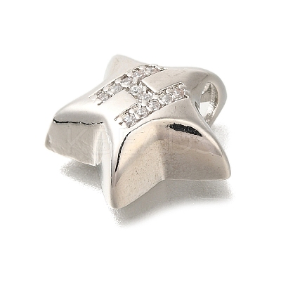 Rack Plating Brass Micro Pave Cubic Zirconia Pendants KK-I722-05P-H-1