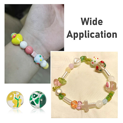 30Pcs 15 Style Transparent Glass Enamel Beads GLAA-KS0001-09-1