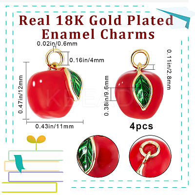 4Pcs Brass Enamel Charms KK-BBC0010-01-1