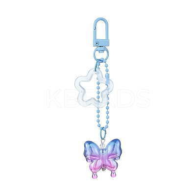 Butterfly & Star Acrylic Pendant Decorations HJEW-JM01738-02-1