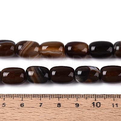 Dyed Natural Banded Agate Beads Strands G-T144-44B-1