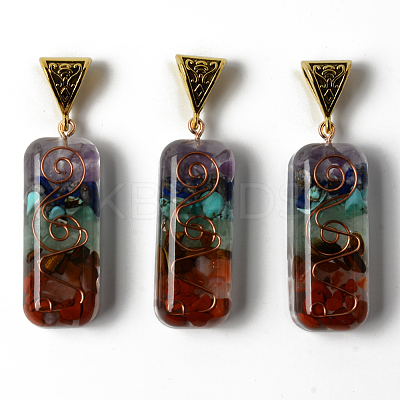 Rectangle Epoxy Resin Big Pendants X-G-R478-20-1