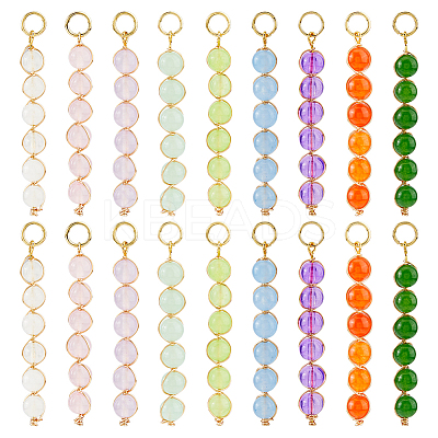 18Pcs 9 Color Natural & Dyed Malaysia Jade Pendants PALLOY-FH00131-1
