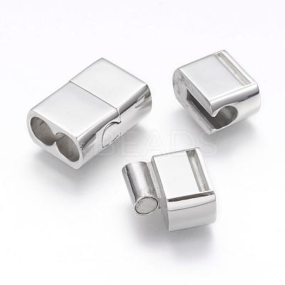 Tarnish Resistant 304 Stainless Steel Magnetic Clasps with Glue-in Ends STAS-G143-52P-1