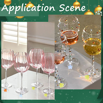 12Pcs 6 Colors Glass Wine Glass Charms AJEW-SC00008-1