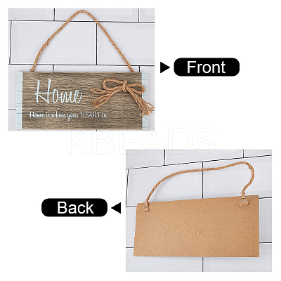 Natural Wood Hanging Wall Decorations for Front Door Home Decoration HJEW-WH0012-02-1