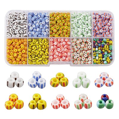 130G 10 Style Opaque Colours Seep 6/0 Glass Seed Beads SEED-YW0002-42-1