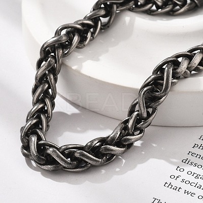 304 Stainless Steel Wheat Chains Bracelets for Women Men BJEW-A031-04D-AS-1