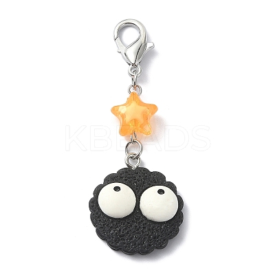 Biscuits with Eyes Opaque Resin Pendant Decorations HJEW-JM01560-1