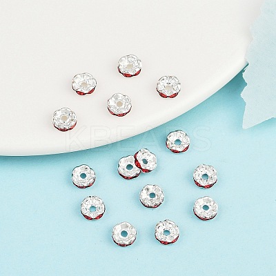 Brass Rhinestone Spacer Beads RB-A014-L6mm-21S-1