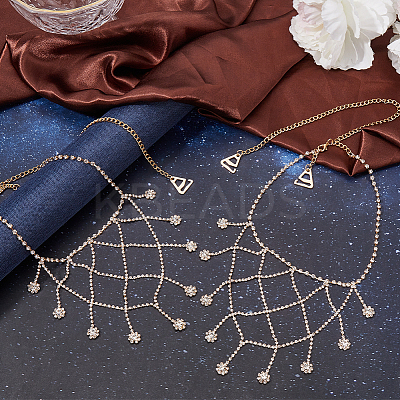 2Pcs Iron Rhinestone Sexy Shoulder Bra Body Chain FIND-GF0006-74B-1