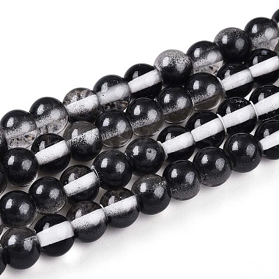 Baking Paint Transparent Glass Beads Strands DGLA-N011-6mm-10-1
