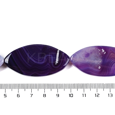 Natural Purple Banded Agate Beads Strands G-C141-A01-02-1