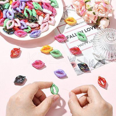 100Pcs UV Plating Opaque Acrylic Beads PACR-CJ0001-50-1