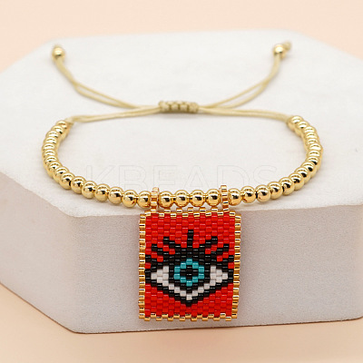 Handmade Glass Seed Bead Charm Bracelets PX3298-6-1